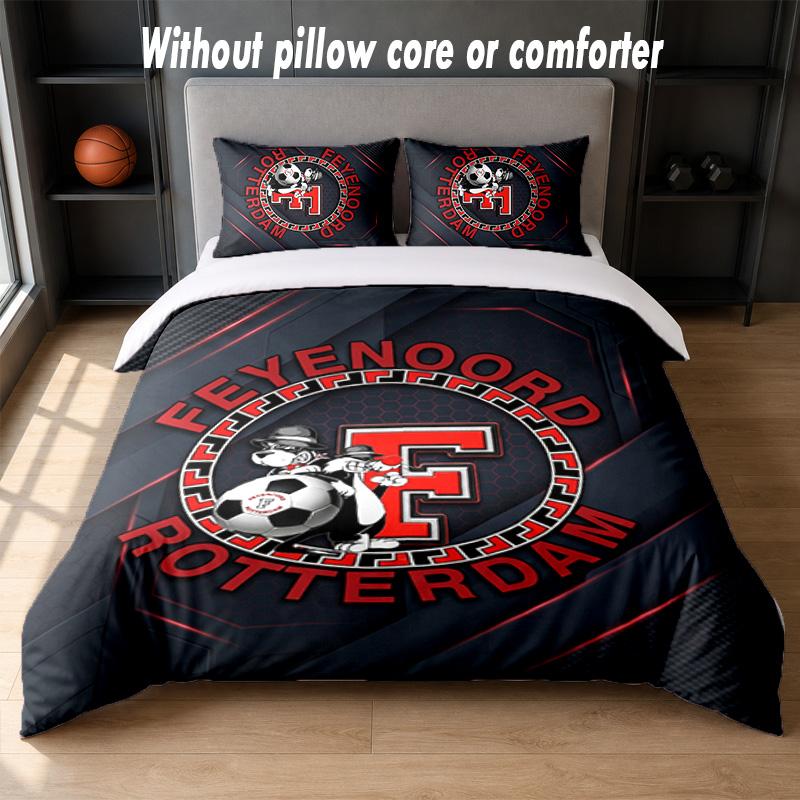 Feyenoord Design Bett Bettwäsche Set 1 Bettbezug + 2 Kissenbezüge Weich Atmungsaktiv Haushalt Bettwäsche