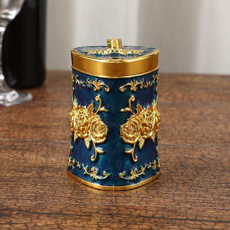 Retro Toothpick Holder Dispenser European Rose Flower Toothpick Dispenser Box for Kitchen Restaurant Toothpicks Home Decoration