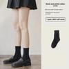 Velvet Women's Calf Socks: Japanese Style Knee-Length, Black & White, Thin Summer Fit