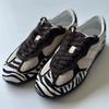 Sheepskin Version~ Zebra Pattern Niche Suede German Training Women's Round Head Lace-up Flat Bottom Color Matching Casual Sports Forrest Gump Shoes