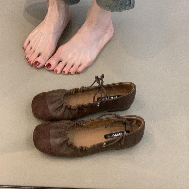 Fashion Retro Shallow Mouth Flat Single Shoes Women's 2025 New Soft Sole Mary Jane Shoes