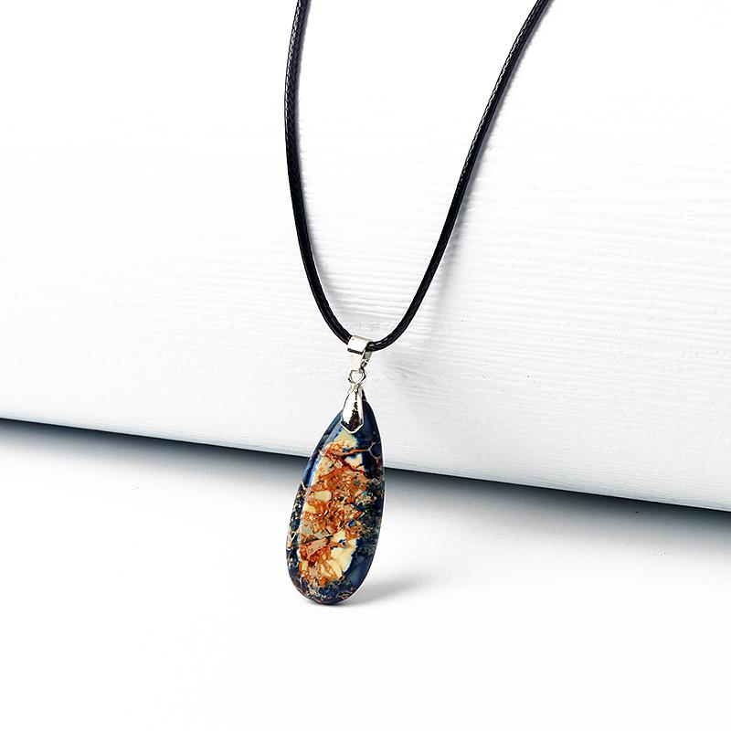 Water-Drop Emperor Stone Pendant Necklaces for Women Reiki Nature Stone Imperial Jaspers Turquoises Necklaces Healthcare Jewelry