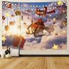 Christmas Snow Scene Santa Claus Tapestry Gift Background Decoration Tapestry Christmas Party Decoration Tapestry