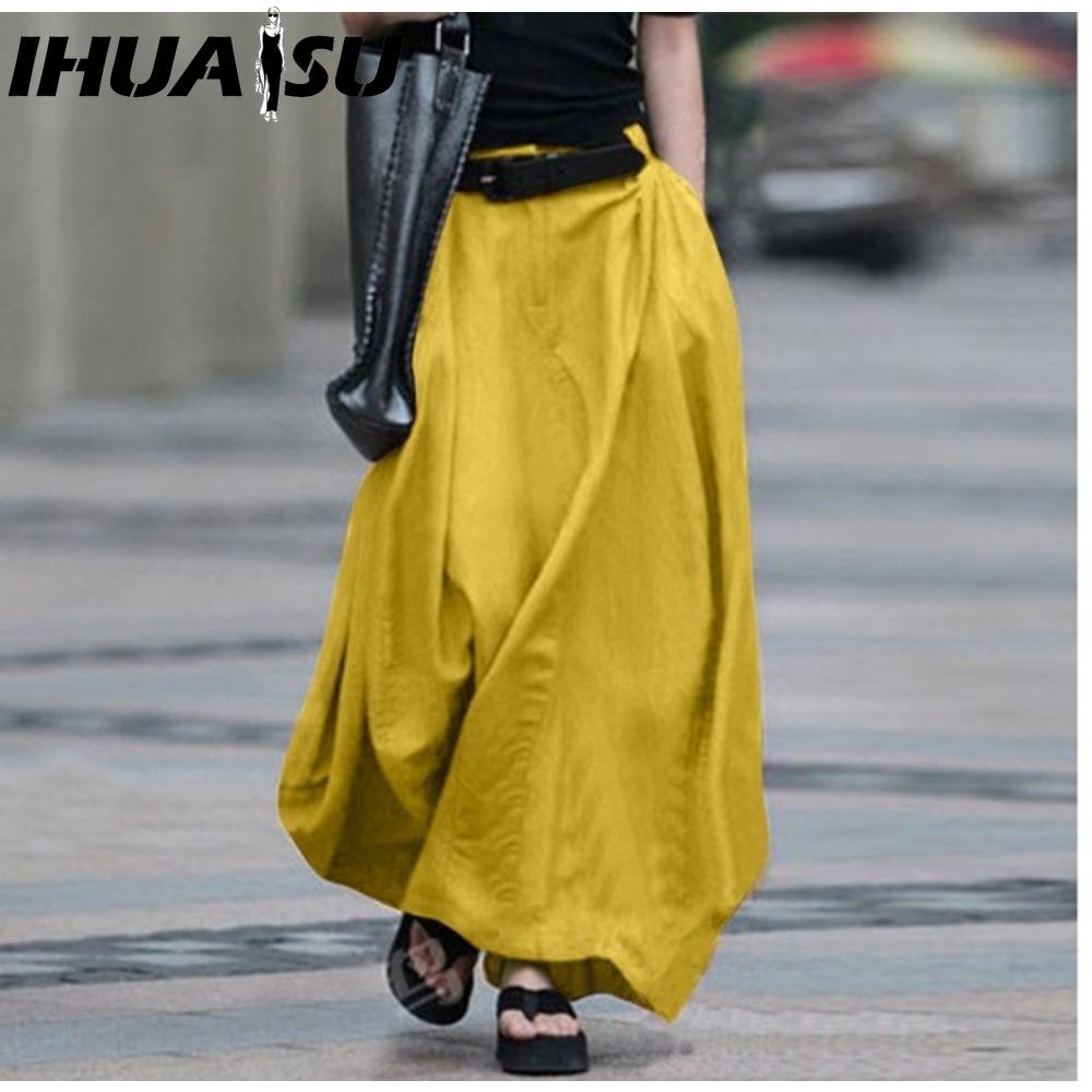 

IHUASU Women s Fashion Casual Solid Color Print Summer Spring Trousers&Pants XXXXXL жовтий