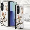 Luxury Flowers Print Case For Samsung Z Fold 8 7 6 5 Hybrid Leather Skin Hard PC Folding Phone Cover For Galaxy Z Fold8 Fold7 Fold6