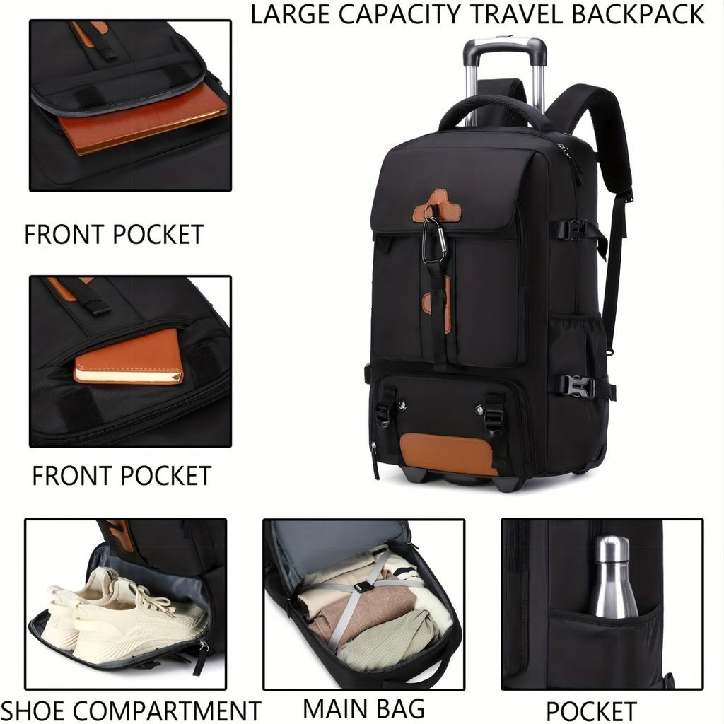 TS JYL laptop bag,Cross Border Wholesale Rolling Backpack Oxford Light Large High End Travel Hiking Bag
