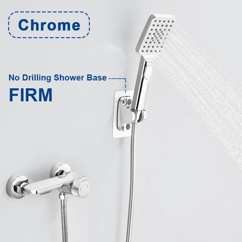 Gray Waterfall Bathtub Faucet With Hand Shower Brass Chrome Wall Mounted Bathroom Shower Mixer Tap Full Shower System Set