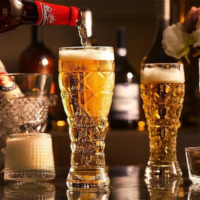 330ml/500ml Thickened Craft Beer Glass Home Beer Glass Craft Beer Cup Wheat Beer Glass Large Capacity Water Cup Bar Accessories