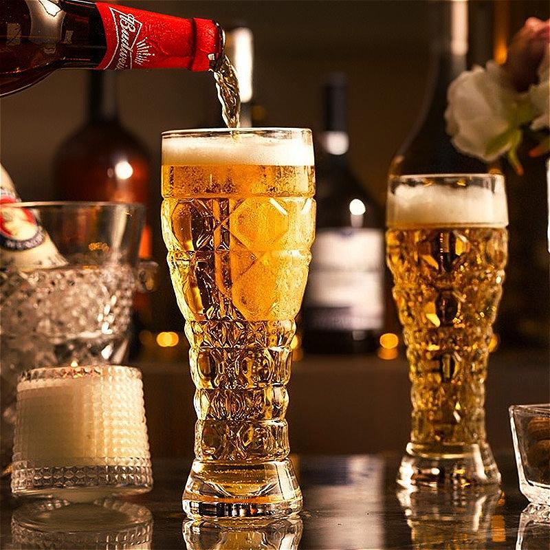 330ml/500ml Thickened Craft Beer Glass Home Beer Glass Craft Beer Cup Wheat Beer Glass Large Capacity Water Cup Bar Accessories