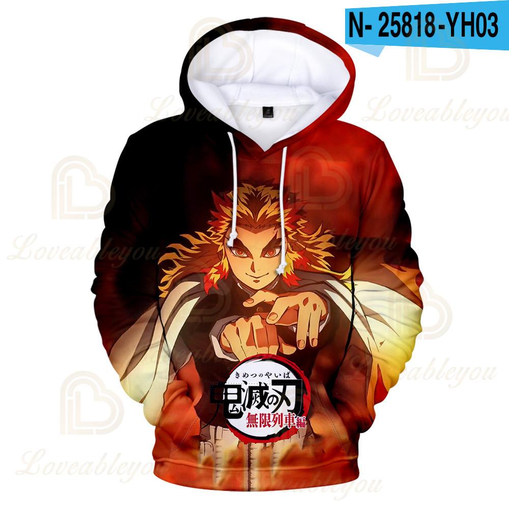 Kimetsu No Yaiba Anime 3D Sweat À Capuche Kochou Shinobu Cosplay Costume Démon Slayer Sweat À Capuche Pour Homme Femmes Rengoku Shinjurou Sweats
