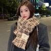 Retro plaid Japanese and Korean atmosphere plaid scarf women's plaid series contrasting color warm shawl student scarf