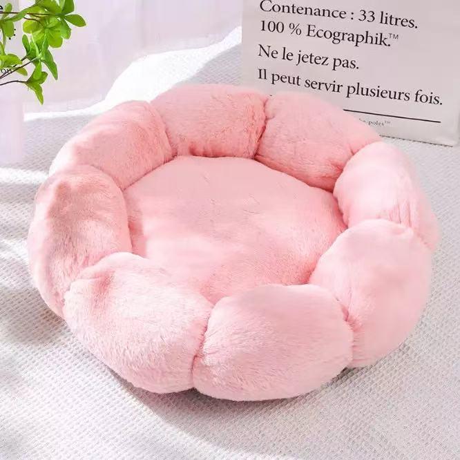 Cozy Plush Pet Nest: All-Season Round Cat & Dog Bed