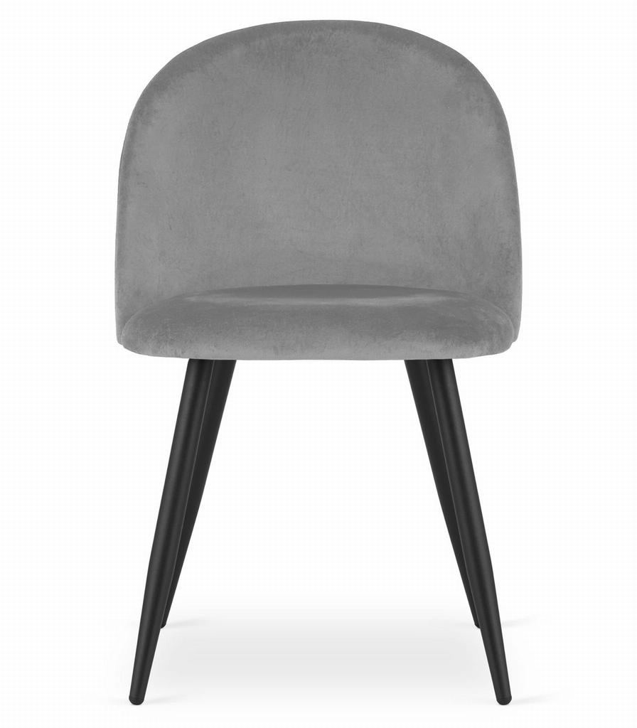 BELLO Chair - Light Gray Velvet / Black Legs X 1