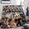1PC Custom Name The Rookie Patterned Flannel Blanket Suitable For All Seasons for Home Decor Warmth and Comfort Gifts Holiday Present