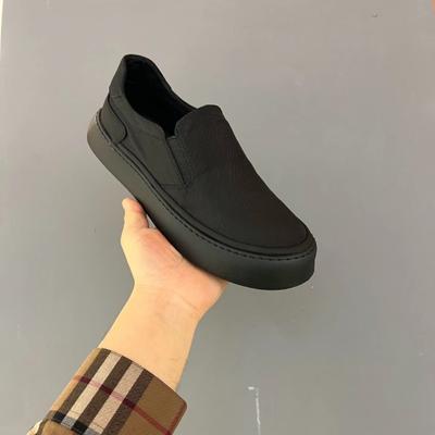 Fashion Platform Casual Shoes for Men Slip-on Cool Young Shoes Street Pure Black Footwear Breathable Flat Mens Casual Shoes Plus Size 45