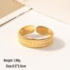 European Chic Irregular Open Ring Set with Creative Convex-Concave Texture for Women