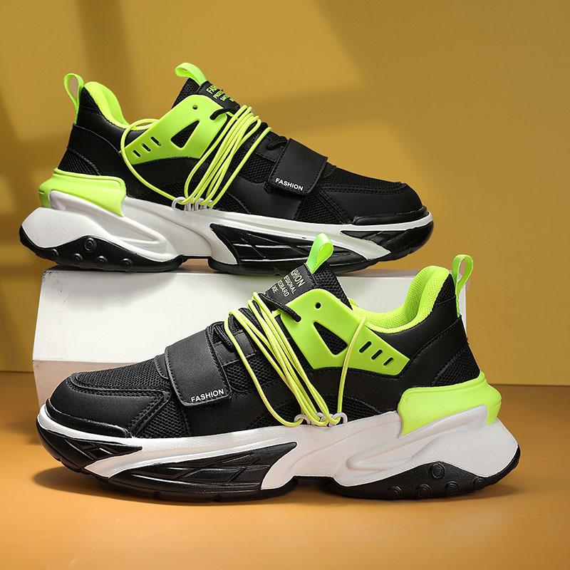 

2025 spring and autumn new men s shoes fashion mesh dad shoes versatile casual platform non-slip casual sports running shoes 39