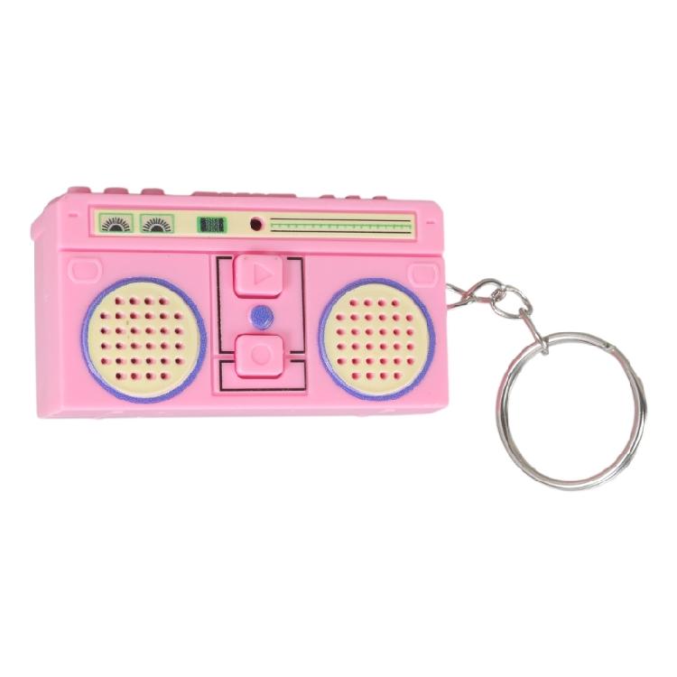 Vintage Tape Recorder Keychain Small Recording Music Box Pendant Keyring Backpack Ornament for Birthday Couple Present