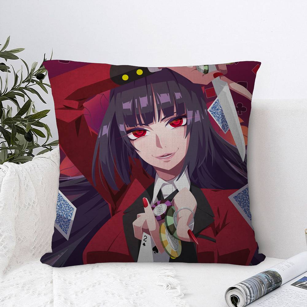 Japanese Manga Kakegurui Office Cushion Pillowcase Car Cushion Cover45X45CM Lumbar Pillowcase Sofa Pillowcover