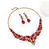 Accessories Exaggerated Vintage Necklace Set Female Luxury Crystal Banquet Dress Accessories Collarbone Chain