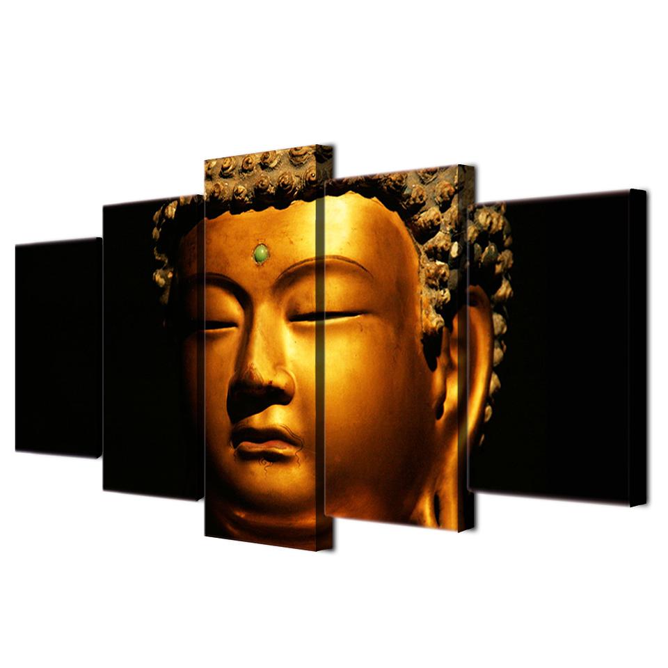 HD Printed Golden Buddha Painting Canvas Print Room Decor Print Poster Picture Canvas No Frame