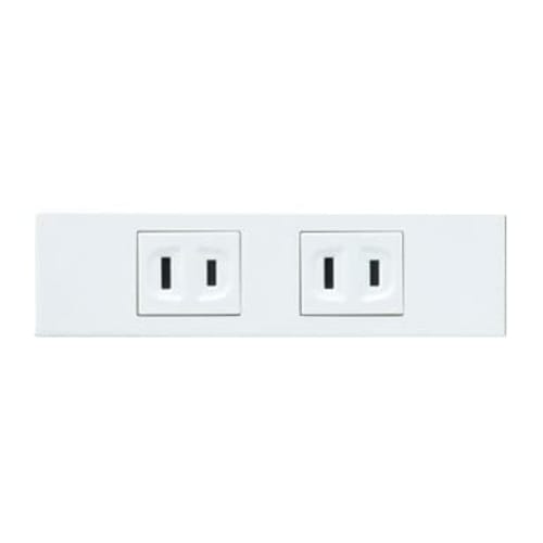 Panasonic S Plate Embedded Double Outlet Set Ceramic White WN100214CW
