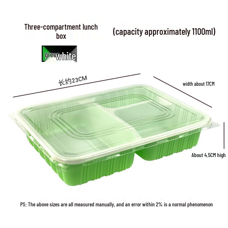 

Miaojiayi Disposable 3-Compartment Food Containers with Lids
