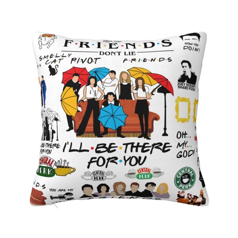 Funny TV Show Friends Collage Throw Pillow Covers Home Decor Fashion Chair Cushion Square Pillowcase 30x30cm 12x12in