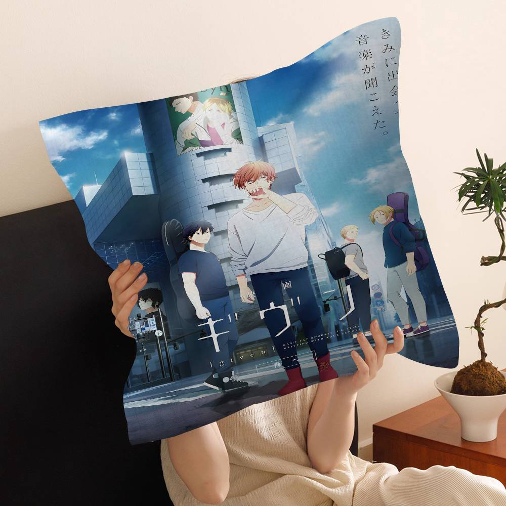 Given Manga Vai Receber Anime Cushion Cover Polyester Sofa Cushions Decorative Throw Pillows Home Decoration Pillowcover