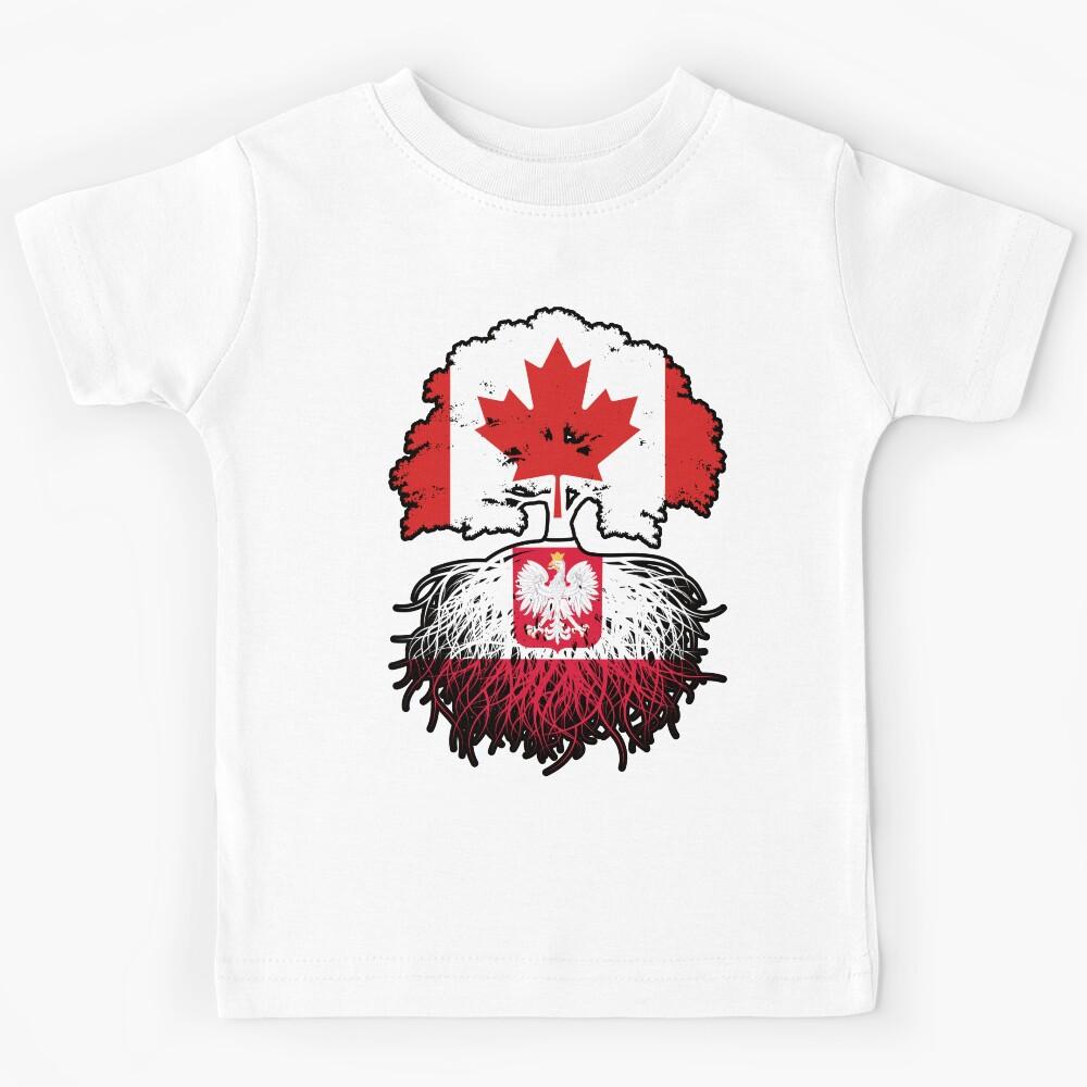 Poland Polish Canadian Canada Tree Roots Flag Kids T-Shirt 100