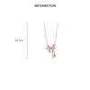 Sweet Pink Bow Necklace Ladies Fashion Sparkling Rhinestone Star Shape Pendant Clavicle Chain Delicate Wedding Accesories