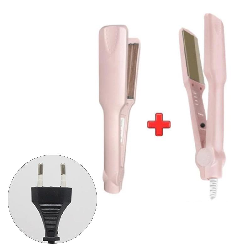 Ceramic Hair Straightening Irons Dual Use Professional With 30S Fast Warm Up For All Hair Types