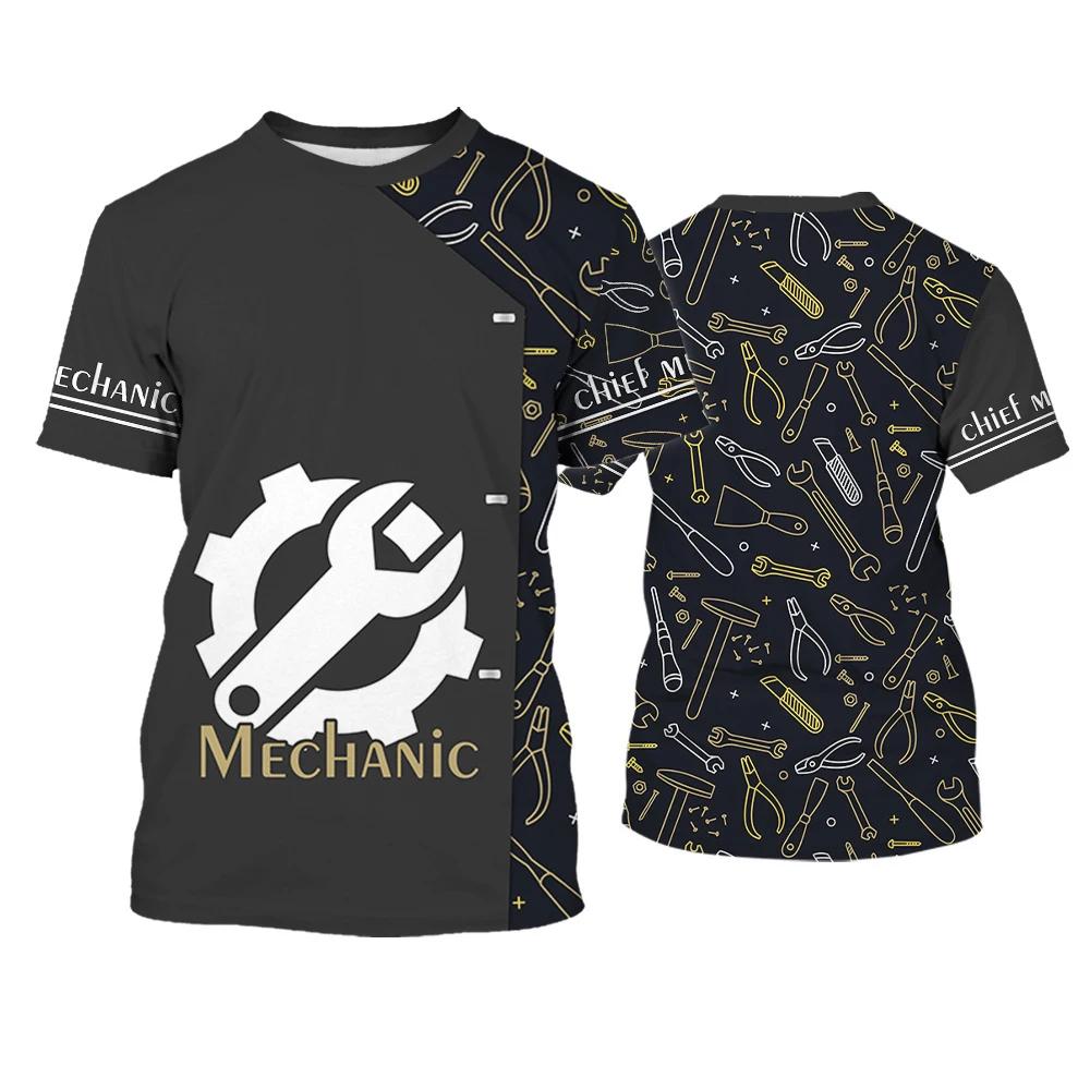Koszulki Chief Mechanic Mechaniczny nadruk 3D Mężczyźni Kobiety Moda Oversized Krótki rękaw T-shirt Cosplay Koszulki Topy Mundur Odzież