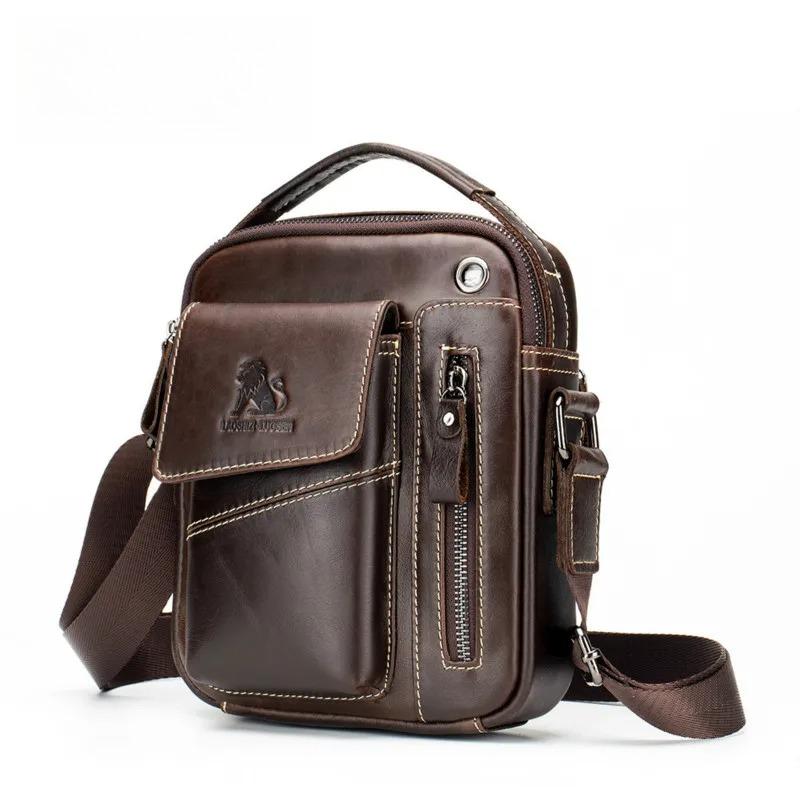 Genuine Cow Leather Messenger Bag Men Handbag Chest Crossbody Shoulder Bag Men's Bag Tas Business Small Male Bolsas Sac