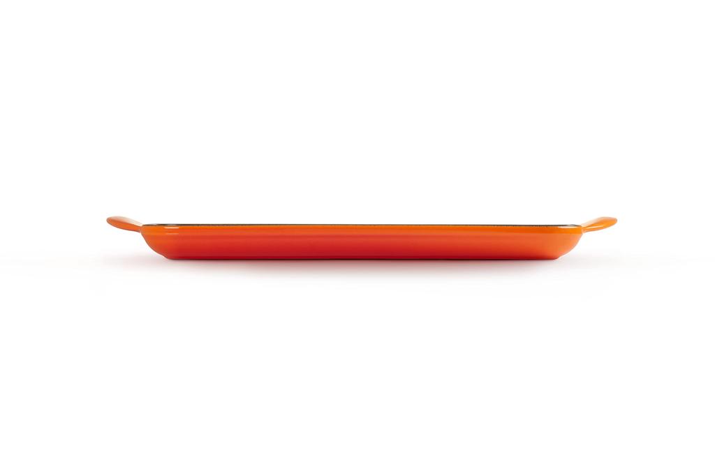 Le Creuset Grill Rectangular 32cm Cast Iron Enamel Double Handle Pot, Orange, Gas, Induction, Oven, Dishwasher Safe [Official Japanese Retailer]