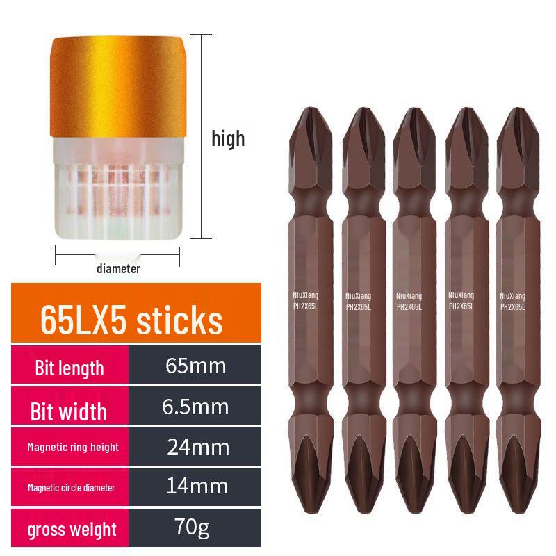 Magnetic Phillips Electric Screwdriver Bit Set with Extended Heads