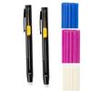 1 Set Heat Erasable Fabric Marker 2 Erasable Chalk Pens Sewing Chalk with 20 Refills for Sewing Quilting Embroidery DIY Crafts