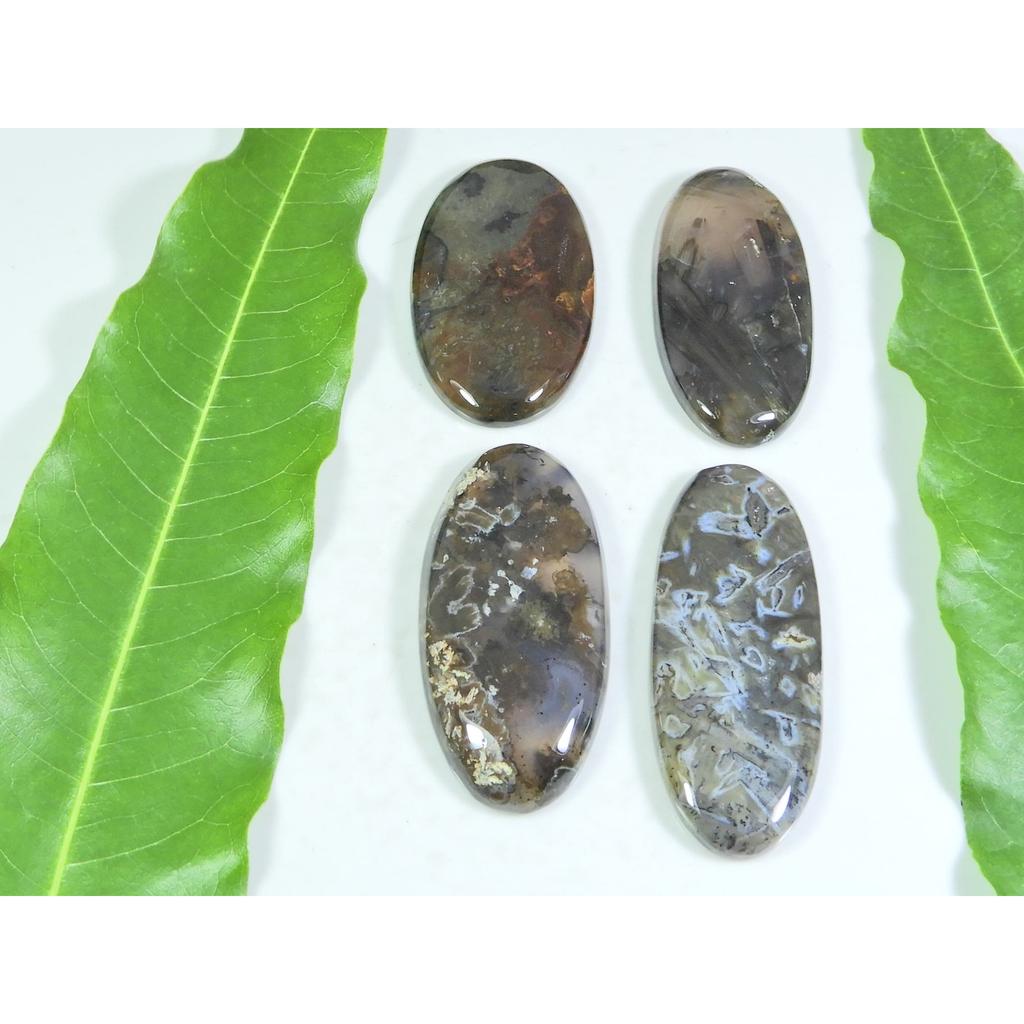 188Cts. Natural Turkish Stick Agate Oval Cabochon Loose Gesmtone 4 Pcs Lot A-200