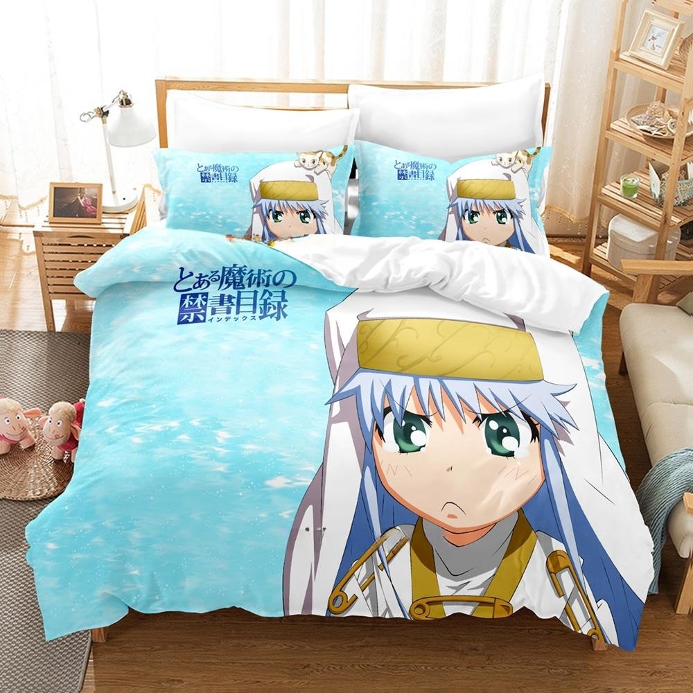 3D Printed Anime A Certain Magical Index Bedding Set Single Twin Full Queen King Size Bed Set Adult Kid Bedroom Duvetcover Sets