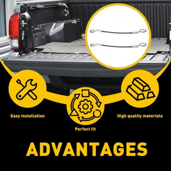 For 2005-2015 Toyota Tacoma Tailgate Straps Cables Pair w/Hardware NEW US Seller