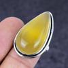 Natural Yellow Onyx Gemstone 925 Sterling Silver Jewelry Ring Size 7.5 N0u70