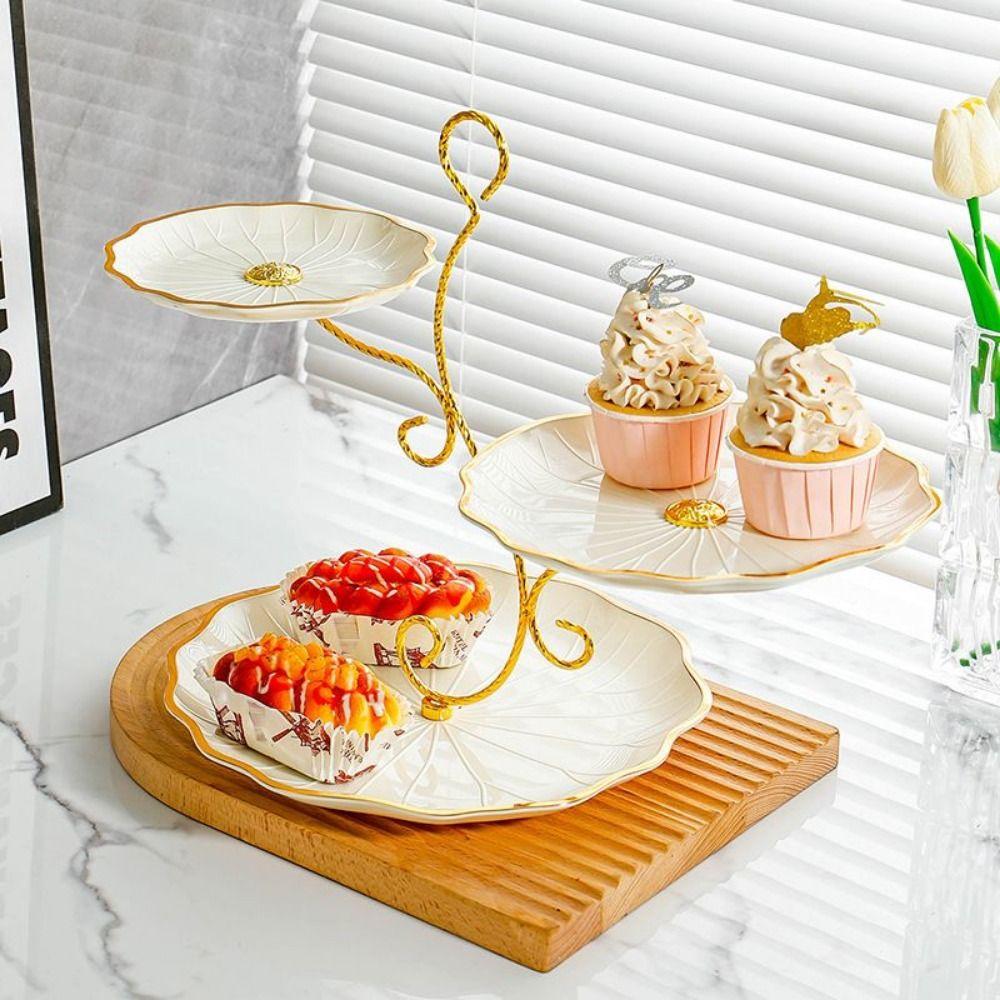 Tavă de Servire cu 3 Nivele de Capacitate Mare Ușor de Curățat Farfurie cu Fructe cu Trei Straturi Nuntă