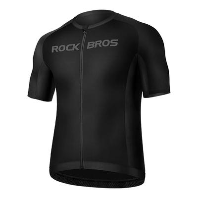 Cycling Jersey with Short Sleeves, Open, Size L, Black