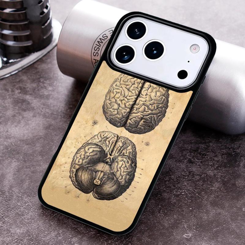 Human Organs Brain Phone Case for iPhone 17 16 15 Pro Max Air 14 13 12 11 Plus Shockproof Cover