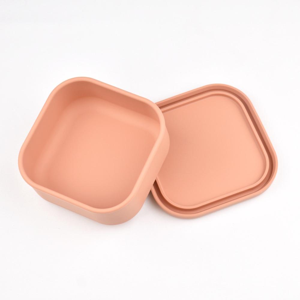 

with Lid Silicone Lunch Box Microwave Portable Lunch Box Reusable Fresh-Keeping Bowl Travel оранжевый