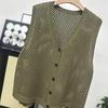 Knitted Vest Coat Women Spring Autumn Hollow Sweater Sleeveless Jacket Ladies Loose Large Size Cardigan Waistcoat Top