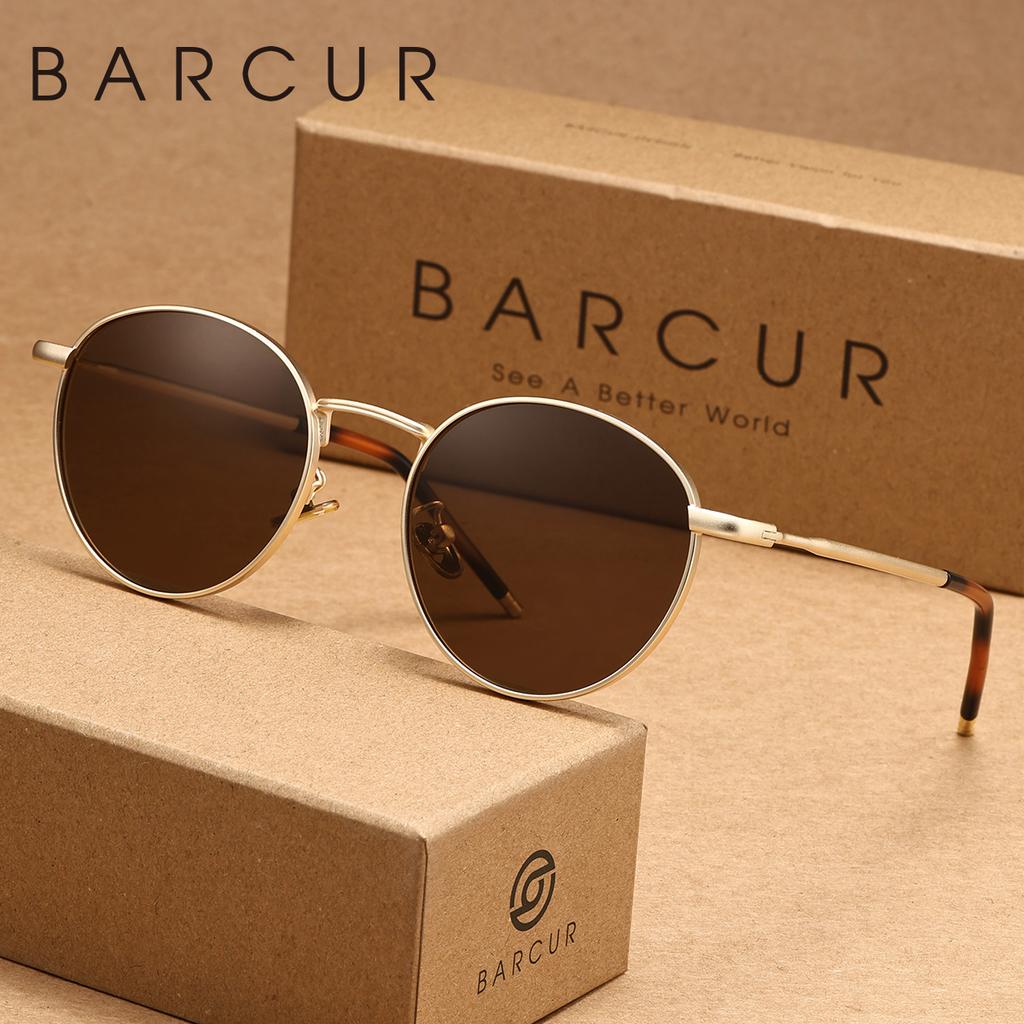 Gafas de sol polarizadas BARCUR, Hechas de material de acero inoxidable, Gafas de sol ligeras para actividades al aire libre y viajes sin carga