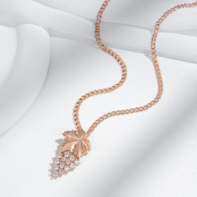 Osobowość Projekt Wisiorek Winogronowy Cyrkon Naszyjnik dla Kobiet Złoty Długi Łańcuch Luksusowa Biżuteria Ślubna Impreza Blingbling Kolczyki