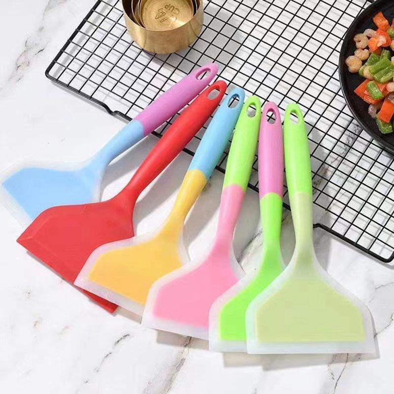 Multi-Purpose Non-Stick Pan Utensils - Silicone Egg Spatula, Wide Pancake Turner, And Egg Flipper For Cooking And Baking