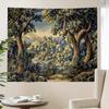 Vintage European Forest Landscape Tapestry Retro Woven Style Nature Scenery Wall Hanging for Living Room Bedroom Home Decor